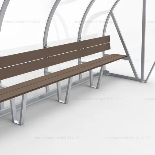 Banc de touche couvert 12 places pour aménagements sportifs extérieurs